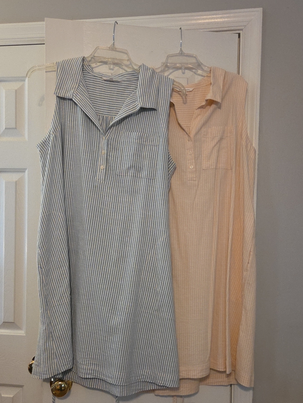 2 Soma 24/7 Striped Collared Beach Dresses With Pockets